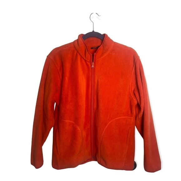 Sandra SZ M orange fleece zip up jacket - Picture 2 of 4